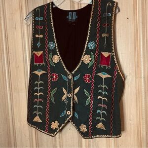 Vintage Y2K vest made USA embroidered patches boho coquette DD designs made usa